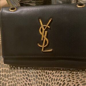 Yves Saint Laurent Black and Gold Clutch